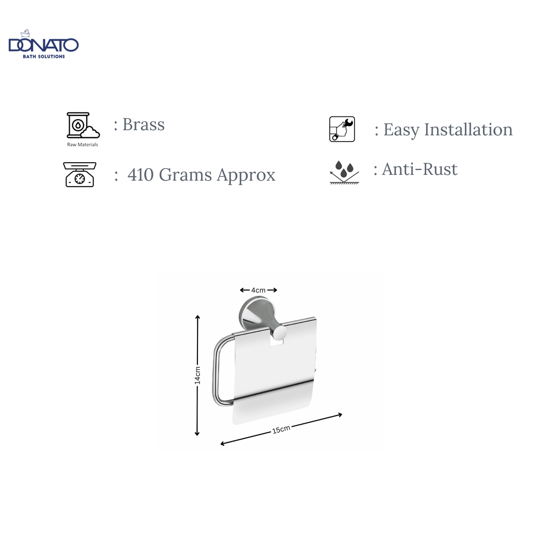 DONATO PAPER HOLDER WITH LID- DROSS BRASS