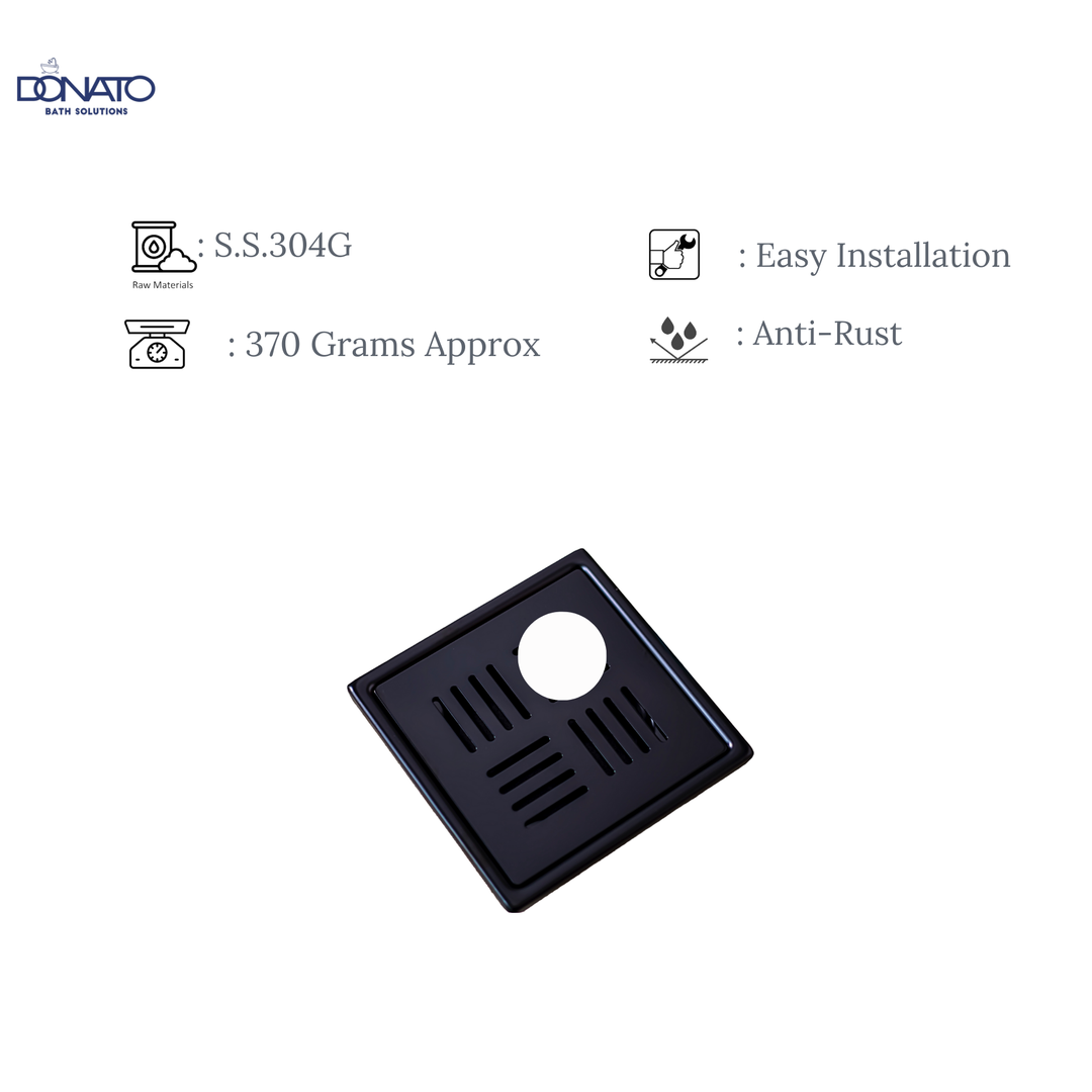 GLORY HOLE 6"x6" MATT BLACK - SS 304 GRATINGS