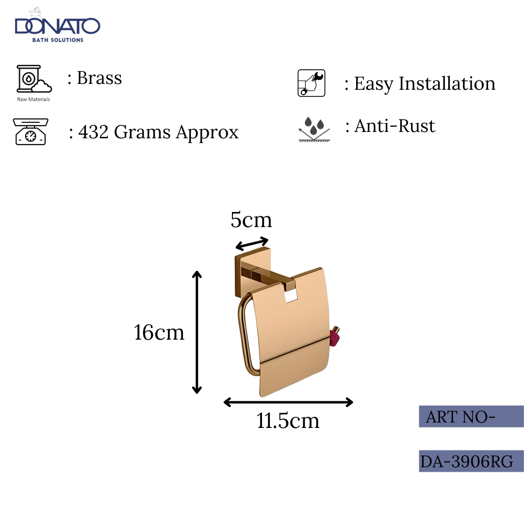 DONATO PAPER HOLDER WITH LID- REPLAY ROSE GOLD
