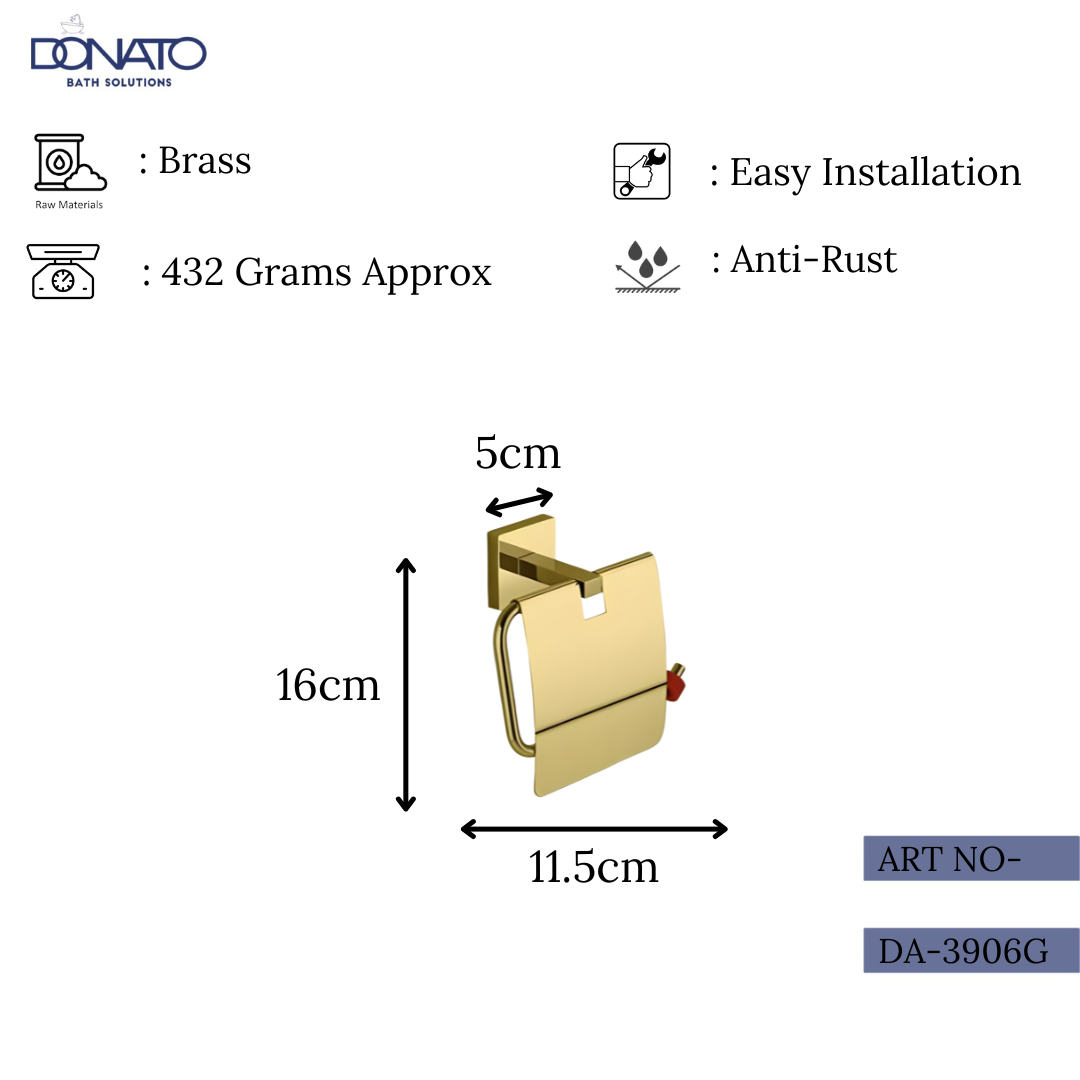 DONATO PAPER HOLDER WITH LID- REPLAY FRENCH GOLD