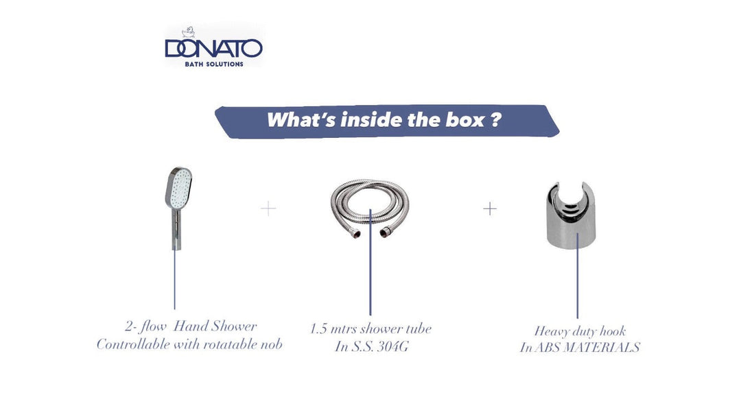 DART TELEPHONIC HAND SHOWER WITH ABS HOOK AND 1.5 MTRS. SHOWER TUBE