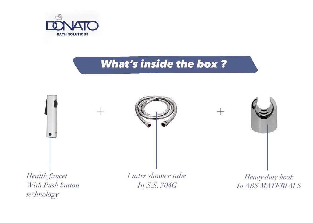 DIVE CLICK BUTTON HEALTH FAUCET WITH 1.0 MTRS. HD SHOWER TUBE AND HOOK