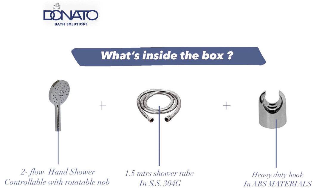 DOPE TELEPHONIC HAND SHOWER WITH ABS HOOK AND 1.5 MTRS. SHOWER TUBE