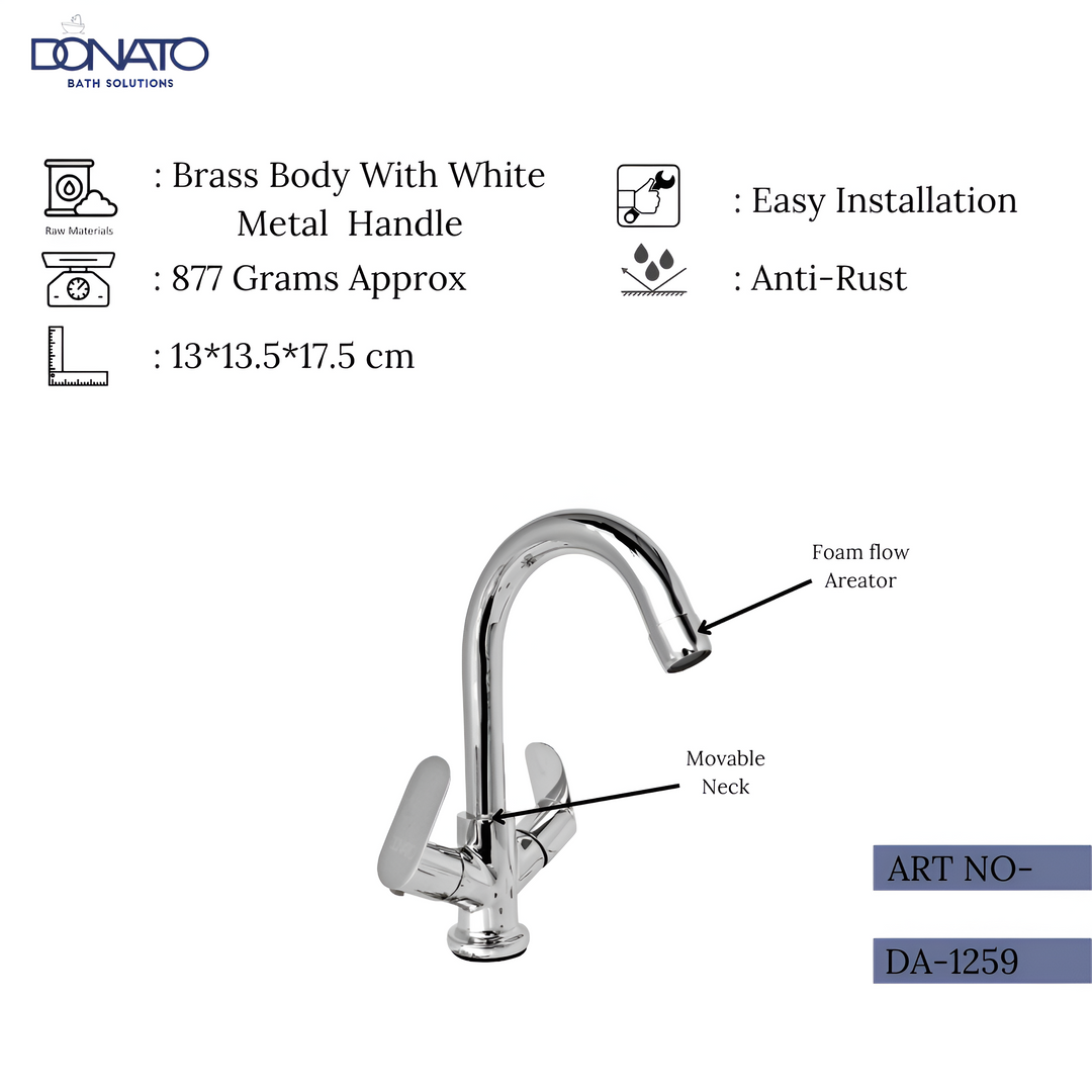 Durable center hole basin mixer faucet with a brushed nickel finish for elegant washbasins, weight: 877 Grams