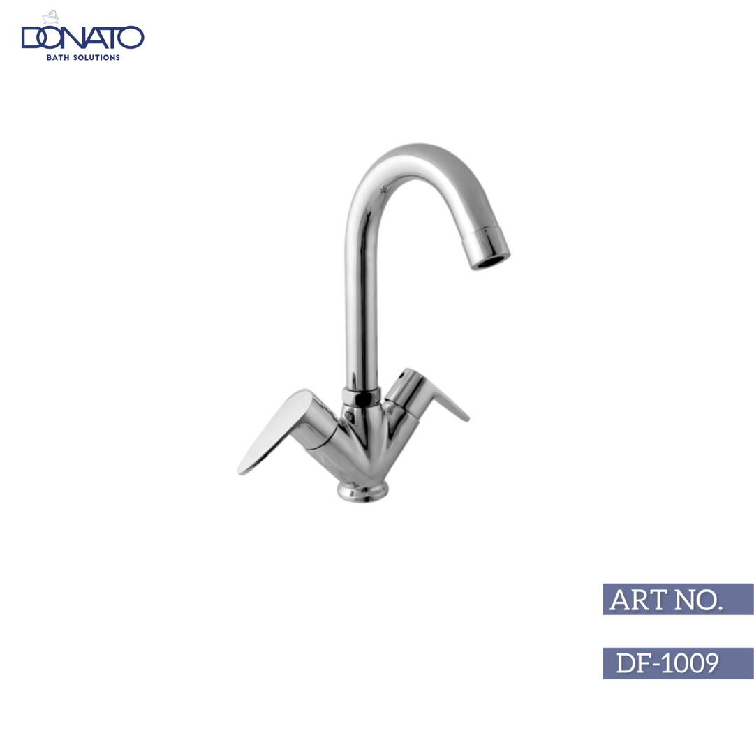 High-quality center hole basin mixer tap featuring a ceramic cartridge for smooth operation