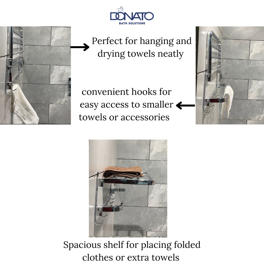 folding towel and cloth rack image from different angles