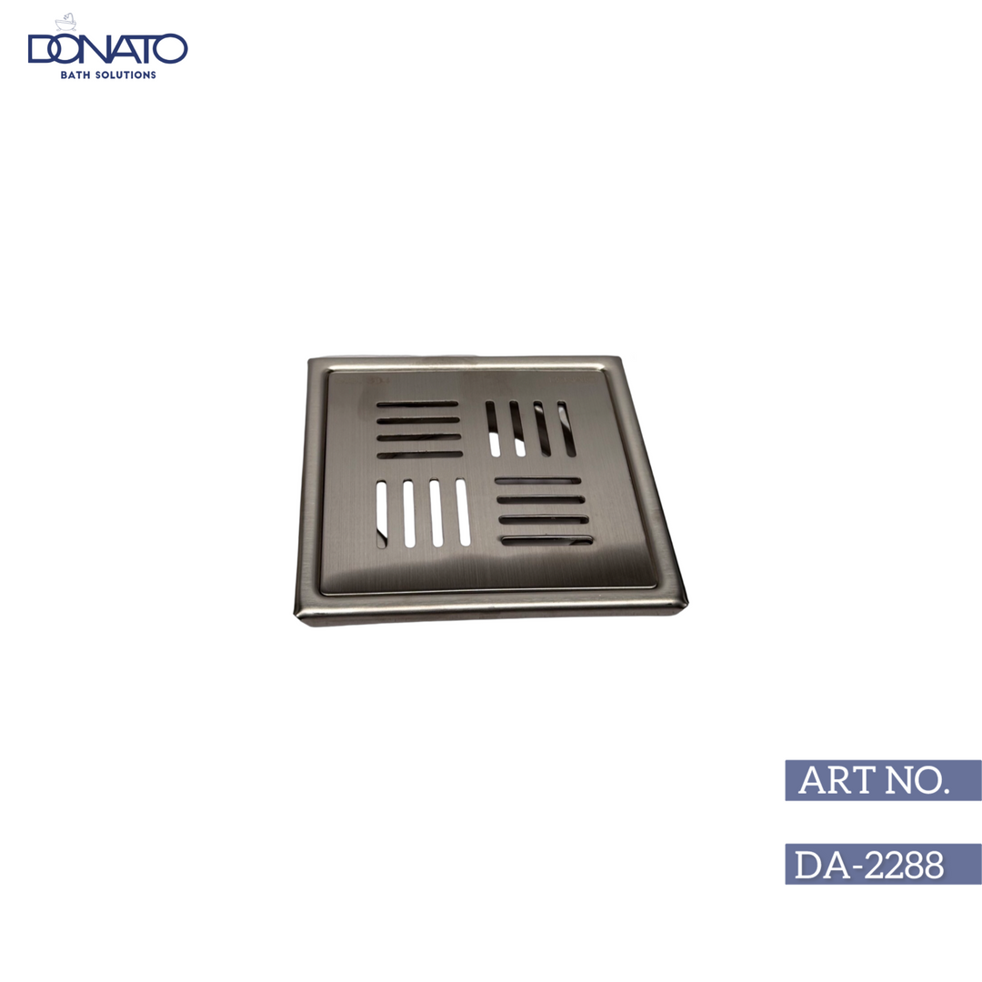 Contemporary stainless steel grating used for drainage in an outdoor patio da-2288