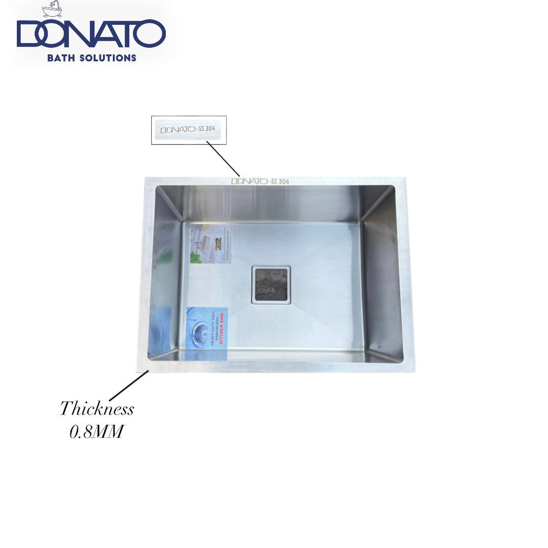 DONATO 24" X 18 " HANDMADE KITCHEN SINK 304 GRADE 0.8MM MADE IN INDIA