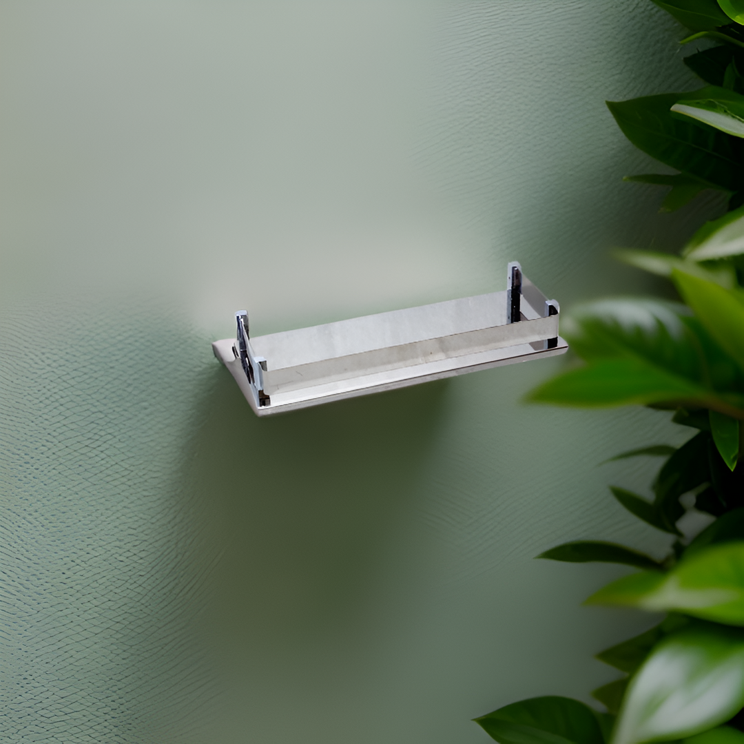 Minimalist acrylic shelf with rounded edges, enhancing a contemporary decor