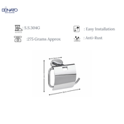 DONATO PAPER HOLDER WITH LID- DEXTER S.S 304