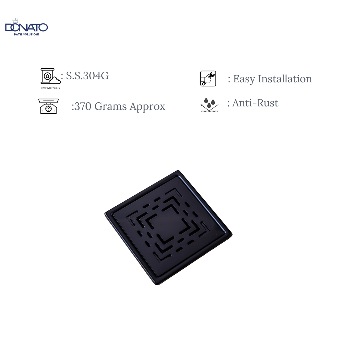 ZEN PLAIN 6"x6"  MATT BLACK - SS 304 GRATINGS