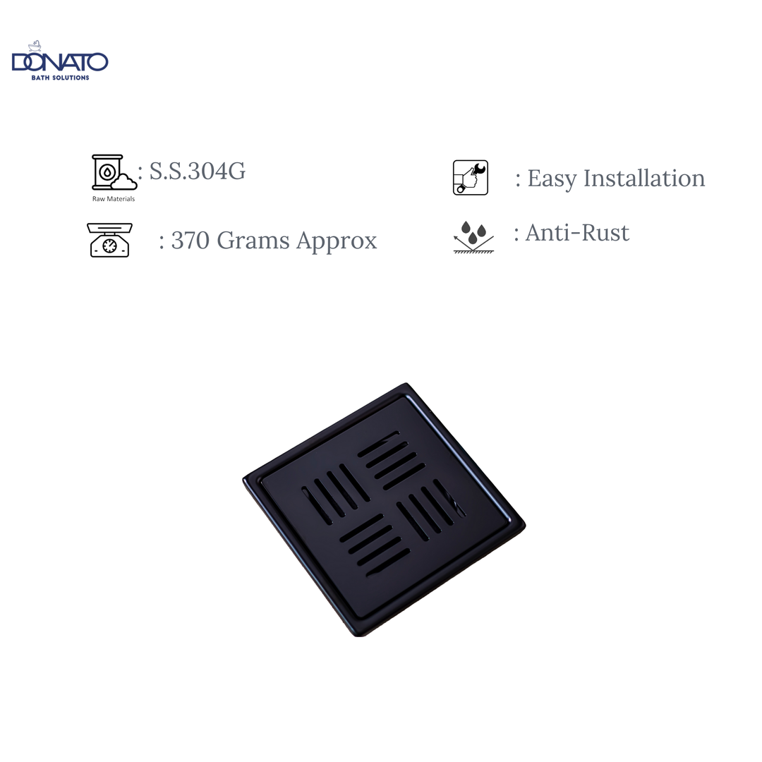 GLORY PLAIN 6"x6"  MATT BLACK - SS 304 GRATINGS