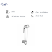 DIFE CLICK BUTTON HEALTH FAUCET WITH 1.0 MTRS. HD SHOWER TUBE AND HOOK
