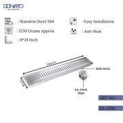 High-capacity shower drainer for optimal water flow.