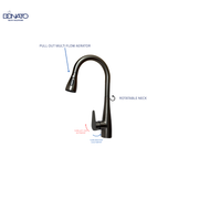 DONATO SINGLE LEVER PULLOUT SINK MIXER TABLE MOUNTED- DARK GREY STAINLESS STEEL