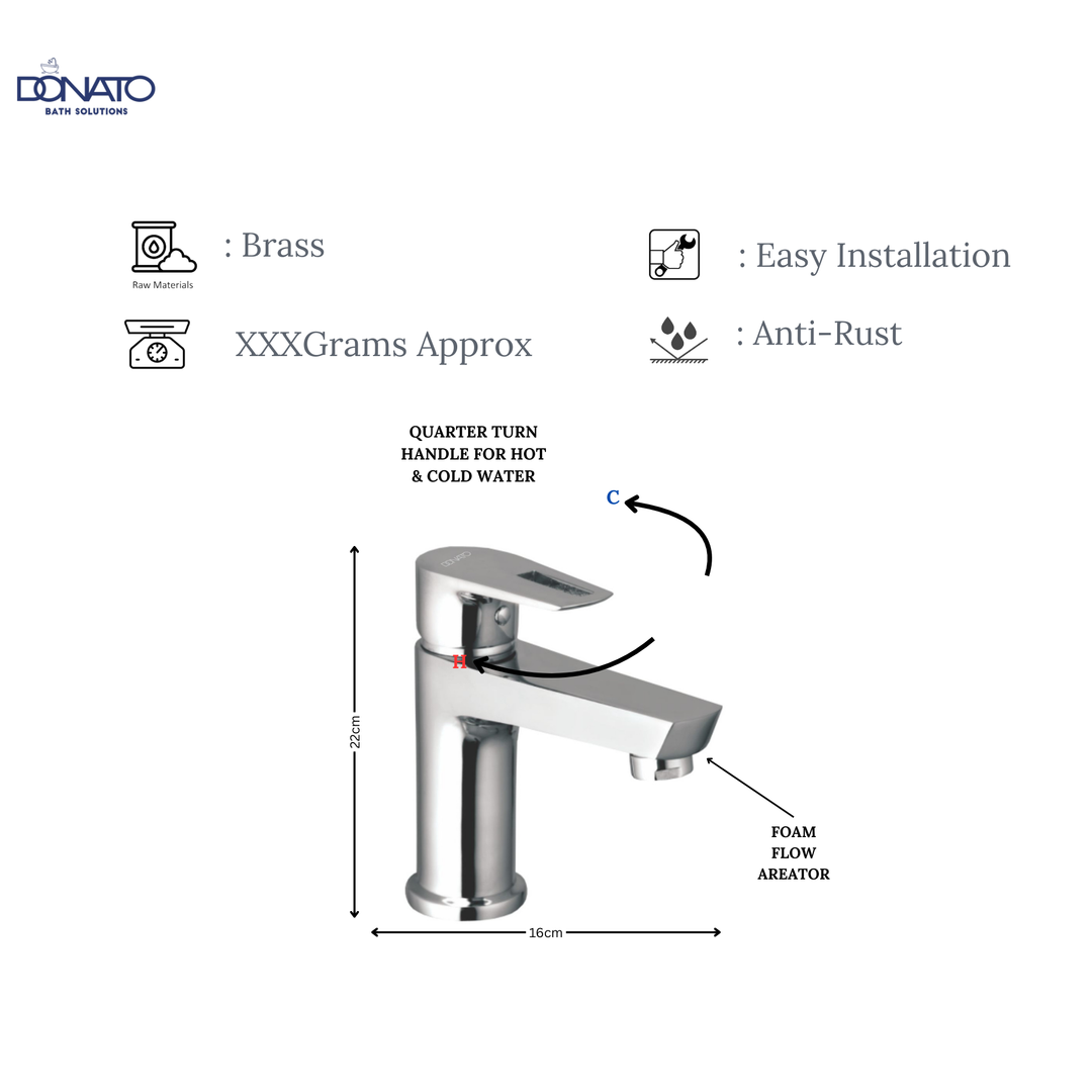 LAVISH Single Lever Basin Mixer - Modern Bathroom Faucet