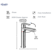 DONATO BRASS EXTENDED SINGLE LEVER BASIN MIXER - GRACE