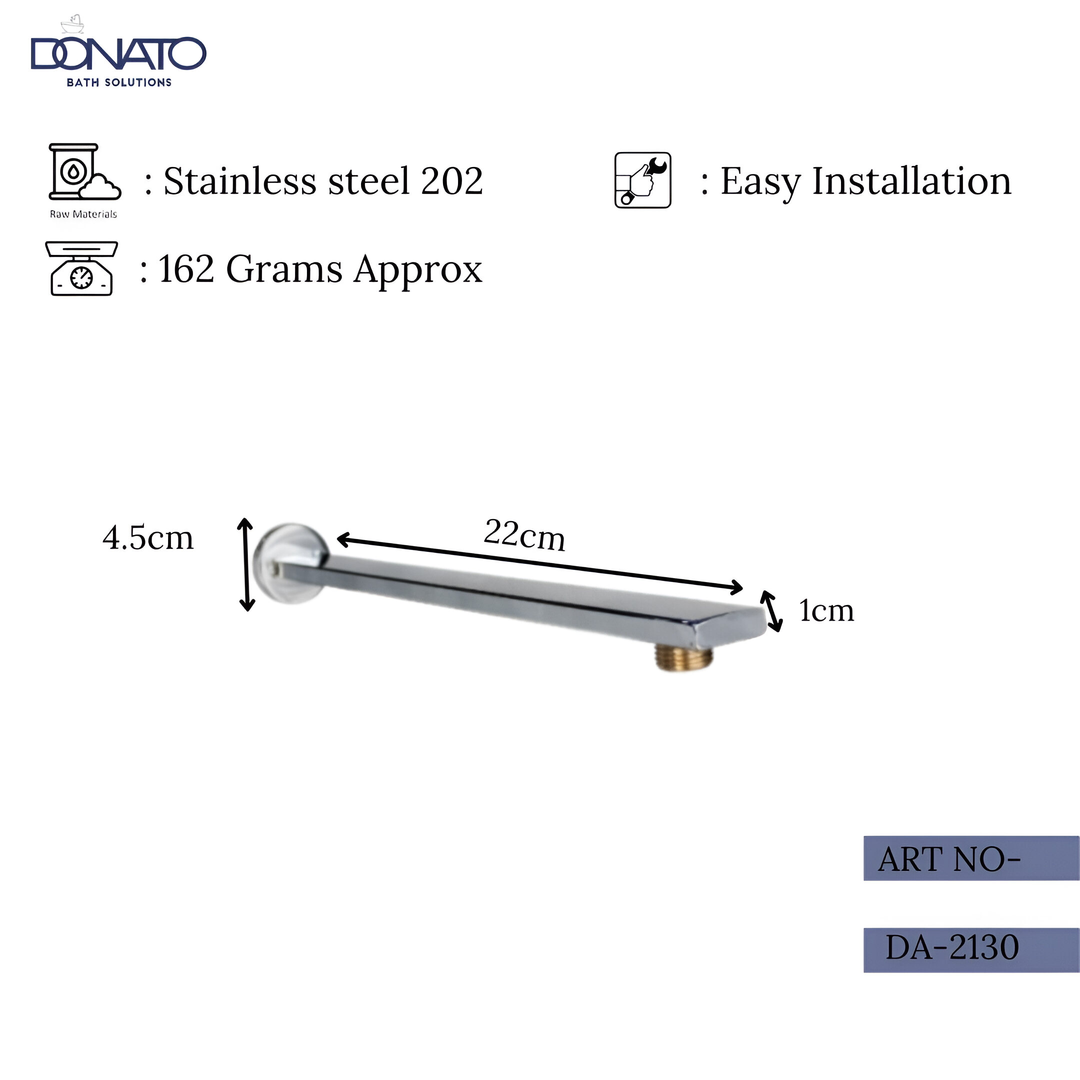 SHOWER ARM- FLAT 9"(C.P/S.S-202)