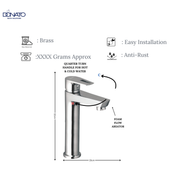 DONATO BRASS EXTENDED SINGLE LEVER BASIN MIXER - LAVISH