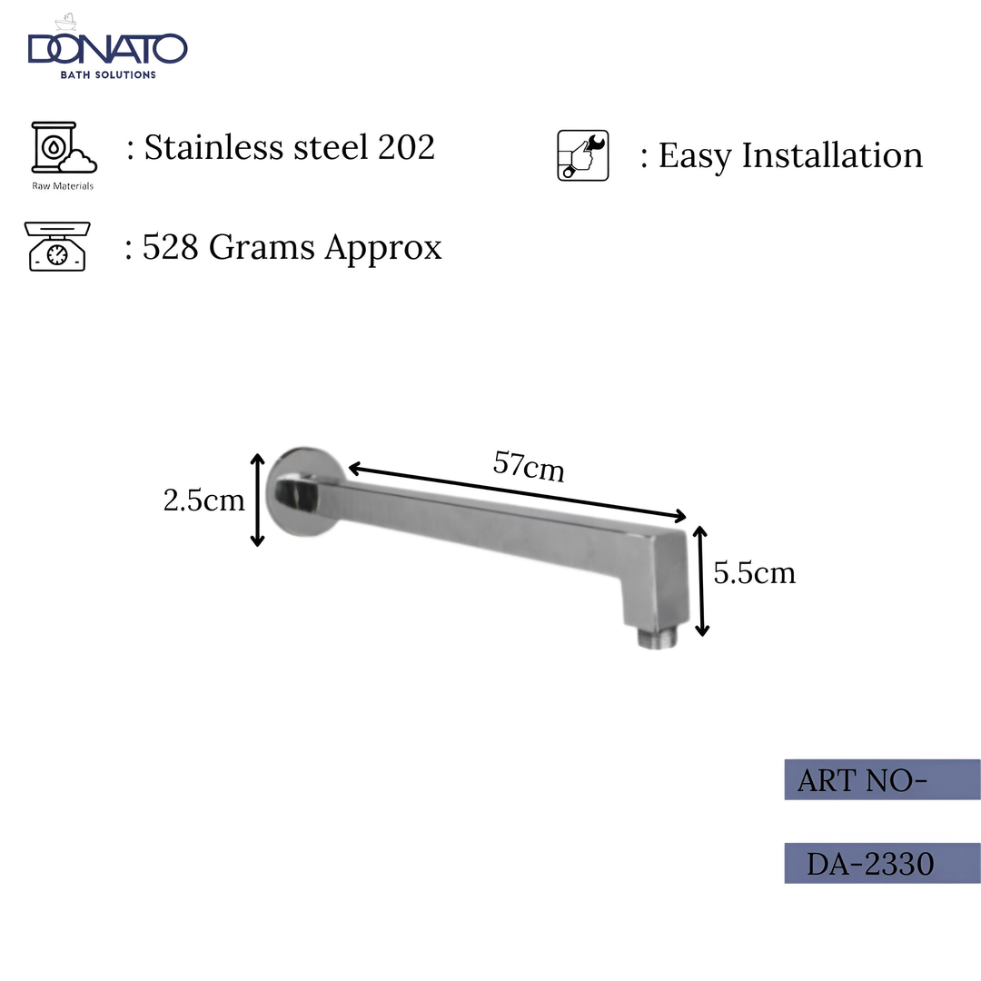 SQUARE L-TYPE 24”-SHOWER ARM(C.P/S.S-202)