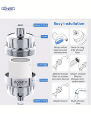 DONATO HARD WATER SHOWER FILTER 15 STAGE WATER FILTER