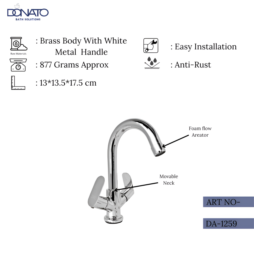 BRASS CENTER HOLE BASIN MIXER -DAISY