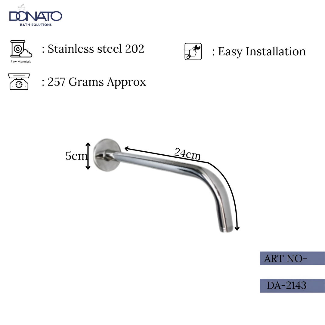 ROUND L-TYPE 12"- SHOWER ARM