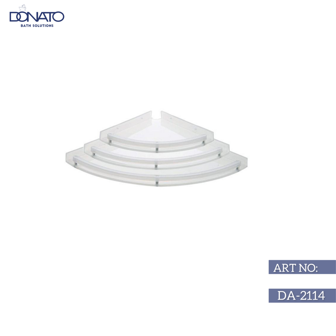 DONATO 3PCS MILKY CORNER SHELF WHITE- ACRYLIC