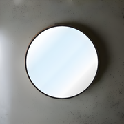 METAL FRAME MIRROR ROUND BLACK