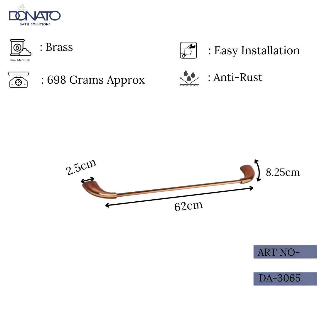 TOWEL RAIL 24”- DROPLET ROSE GOLD (BRASS)