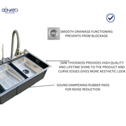 DONATO WATERFALL KITCHEN SINK BLACK 30