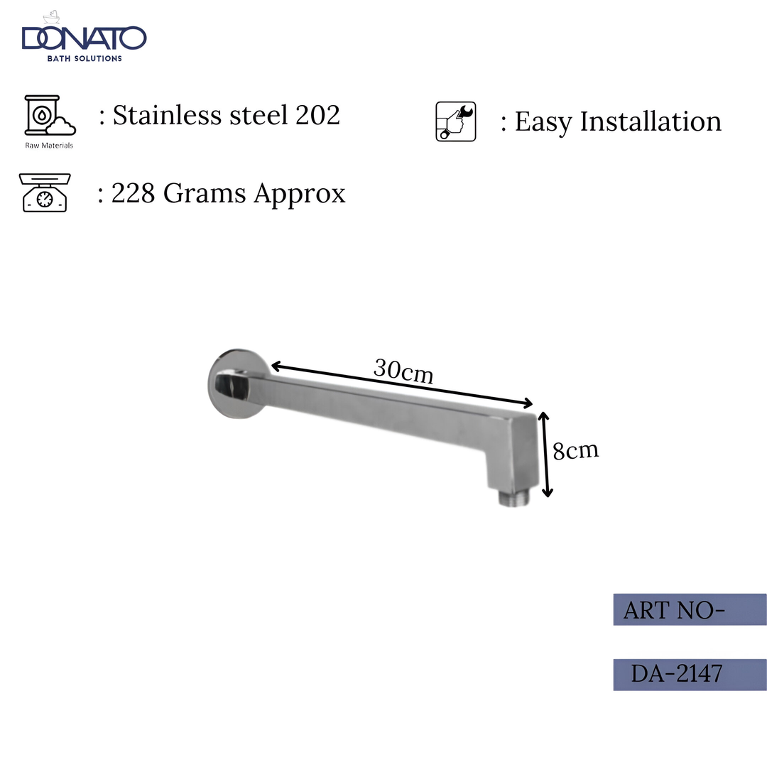 SQUARE L-TYPE -SHOWER ARM 15"(C.P/S.S-202)