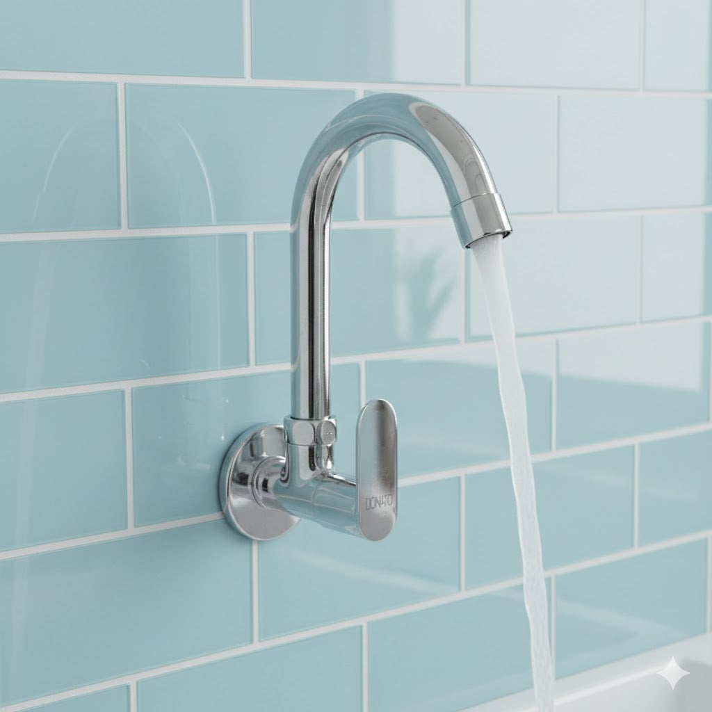 DONATO BRASS SINK COCK WALL MOUNTED -DAISY
