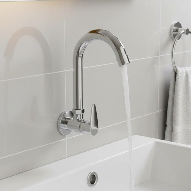 BRASS SINK COCK WALL MOUNTED -DESSERT