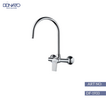 Sleek single lever sink mixer in polished chrome finish, perfect for modern kitchen and bathroom designs.
