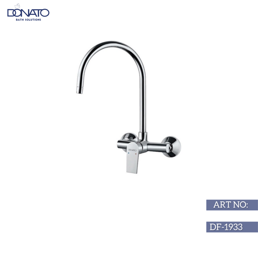 Sleek single lever sink mixer in polished chrome finish, perfect for modern kitchen and bathroom designs.