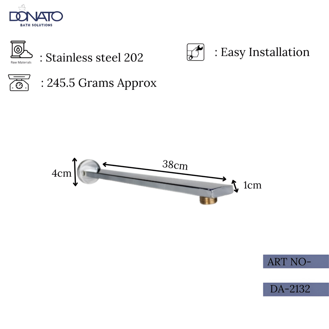 SHOWER ARM- FLAT 15*(C.P/S.S-202)