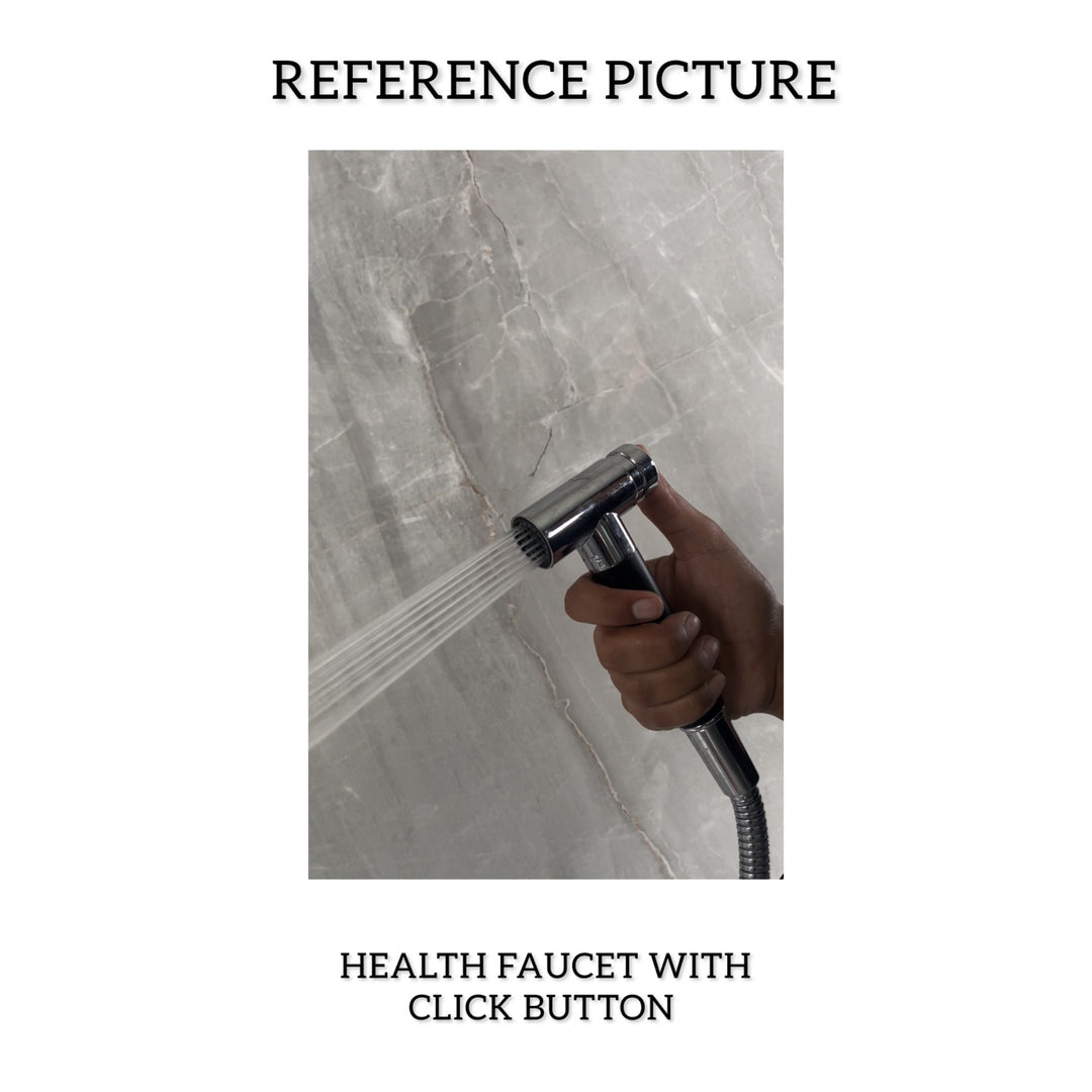 CLICK BUTTON HEALTH FAUCET BLACK WITH 1.0 MTRS. SHOWER TUBE AND HOOK