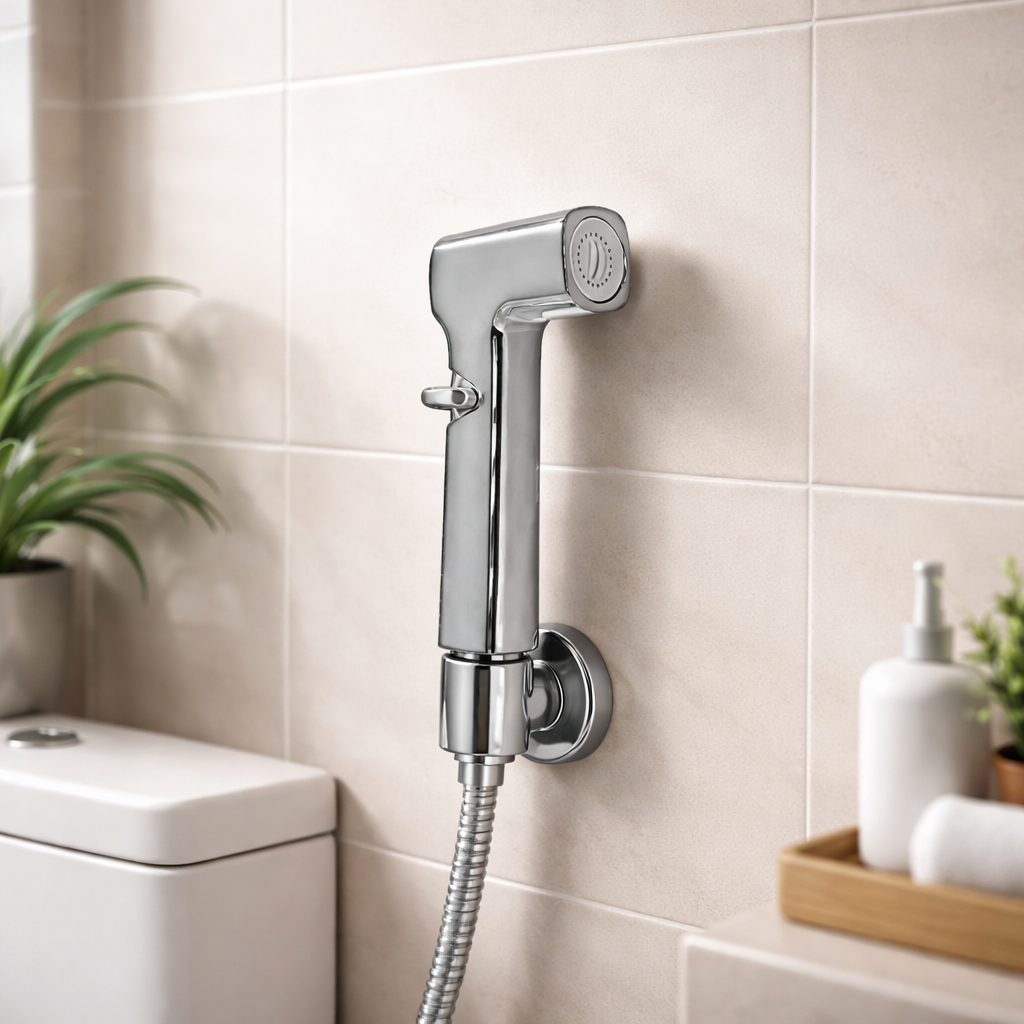 DORKY CLICK BUTTON HEALTH FAUCET WITH 1.0 MTRS. HD SHOWER TUBE AND HOOK