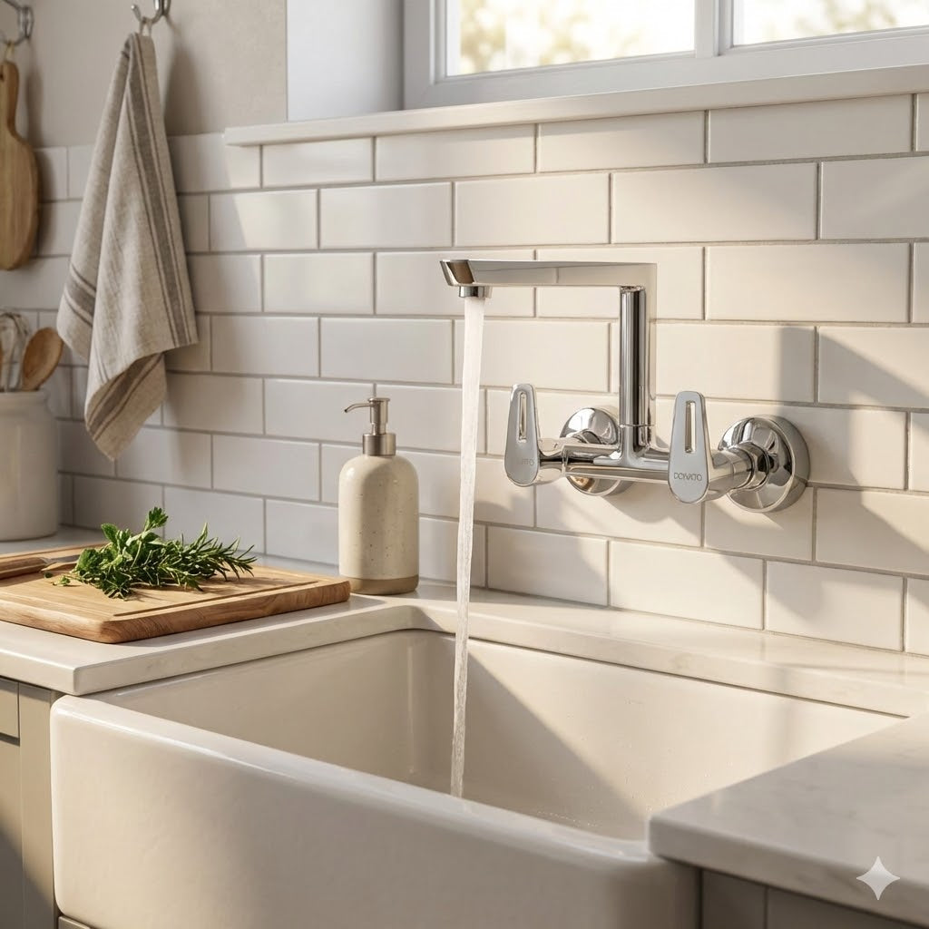 DONATO BRASS SINK MIXER WALL MOUNTED -LAVISH