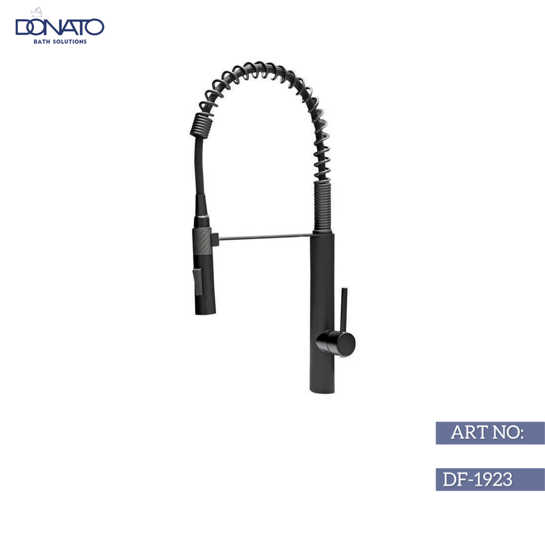 DONATO SINGLE LEVER SINK MIXER TABLE MOUNTED- PULLOUT BLACK