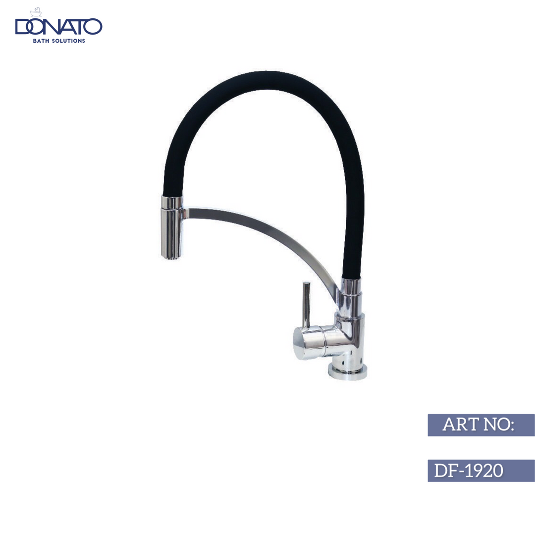 DONATO SINGLE LEVER SINK MIXER TABLE MOUNTED- ROUND BLACK