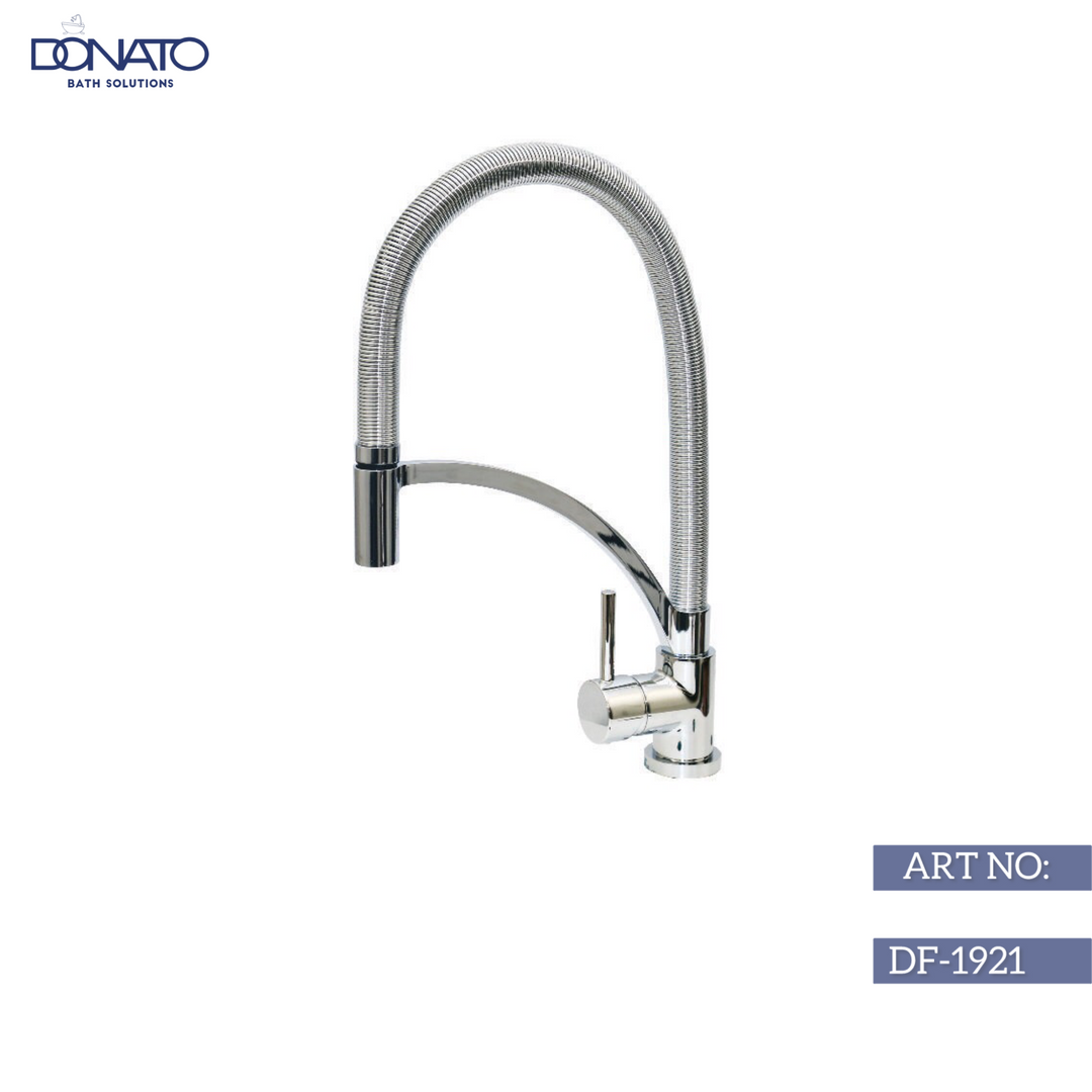 DONATO SINGLE LEVER SINK MIXER TABLE MOUNTED- ROUND CHROME