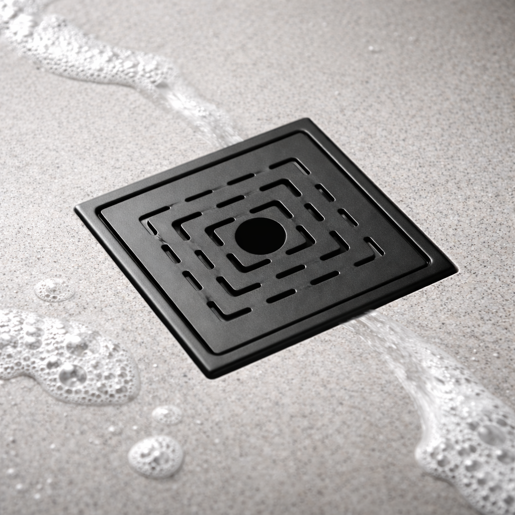 ZEN HOLE 6"x6"  MATT BLACK - SS 304 GRATINGS
