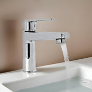 Modern single lever basin mixer faucet in chrome finish for stylish bathroom sinks