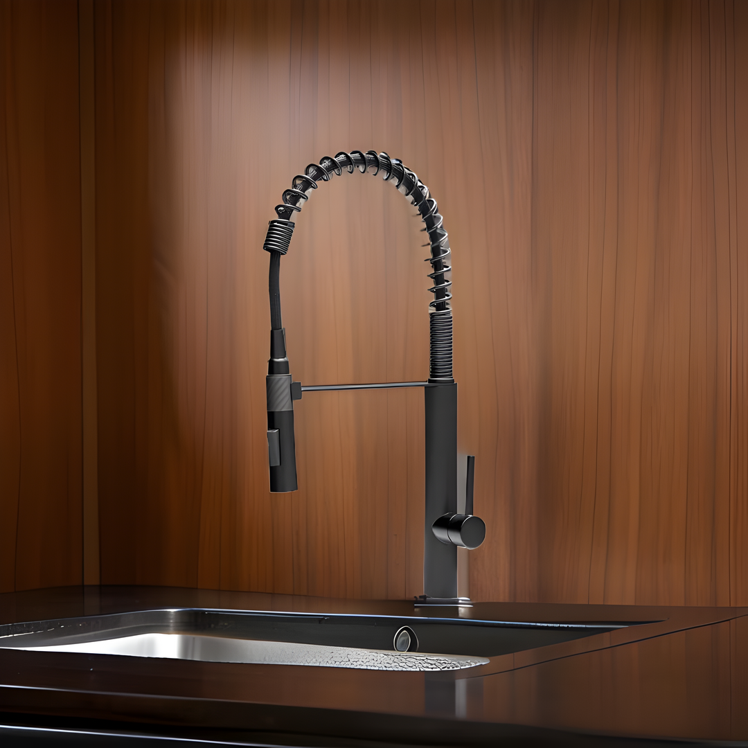 DONATO SINGLE LEVER SINK MIXER TABLE MOUNTED- PULLOUT BLACK