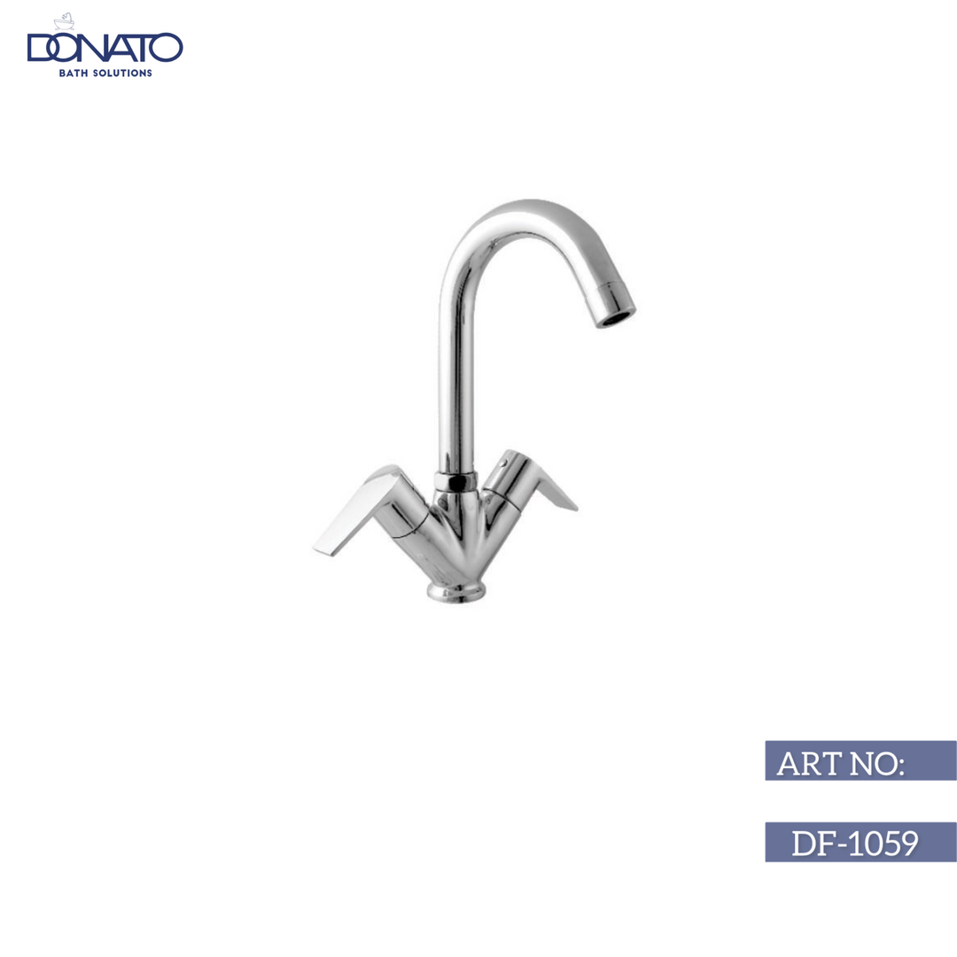 Single-handle faucet with a sleek design and a high-arc spout for easy filling of pots.