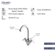 Stylish center hole basin mixer faucet in chrome finish for modern bathroom sinks