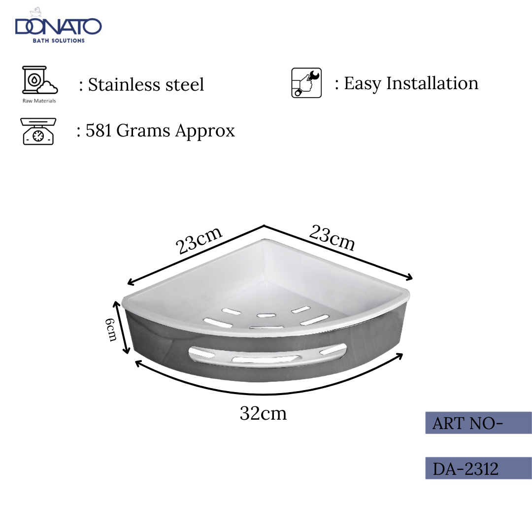 Durable SS corner shelf ideal for maximizing space