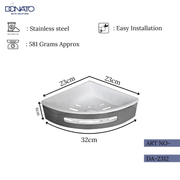 Durable SS corner shelf ideal for maximizing space